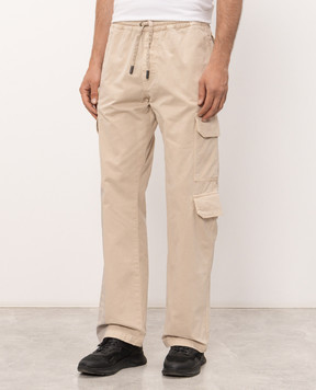 Off-White Black cargo pants with logo print 44MCF04PF26F001