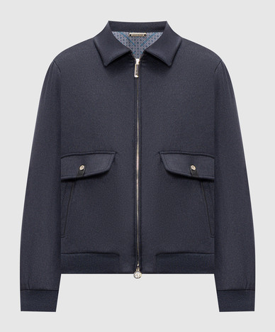 Blue cashmere and mink jacket