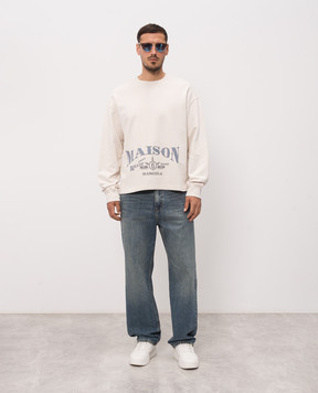 Maison Margiela MM6 Ivory sweatshirt with print SH0GU0044M25014