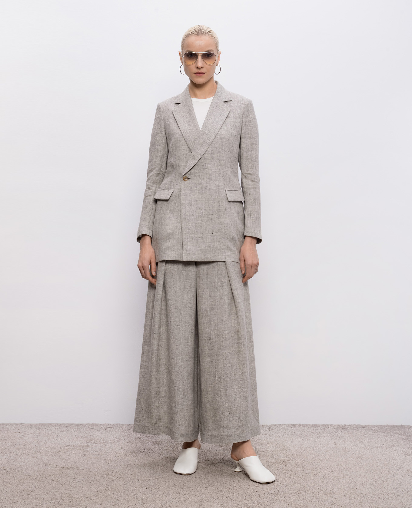 

Gray linen palazzo pants Intoca, Grey