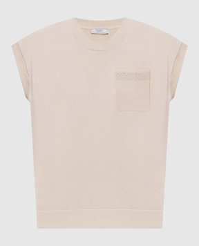 Peserico Beige top with monil chain A99064F129173I