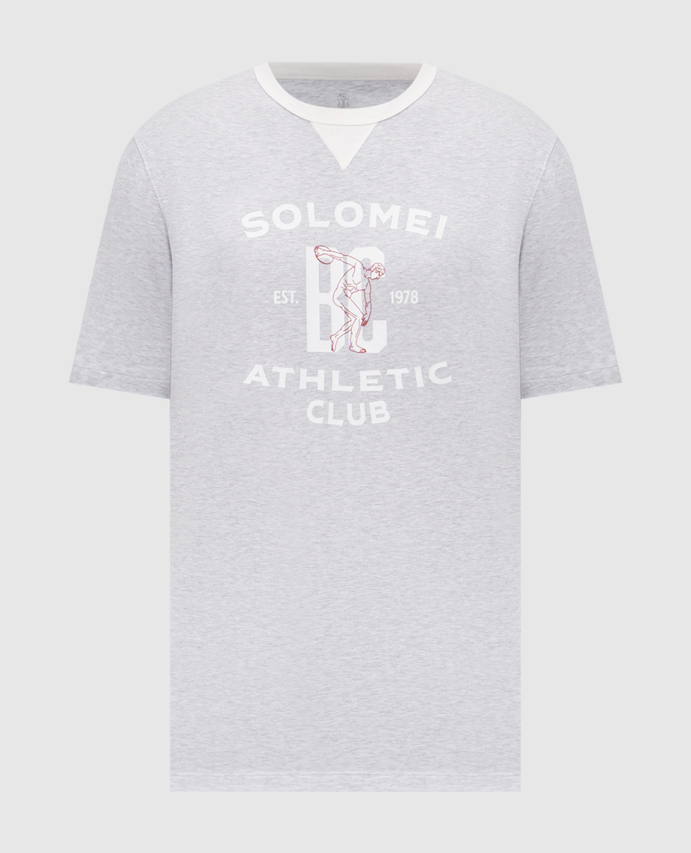 Grey melange T-shirt with branded print