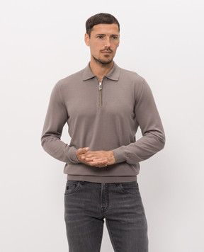 Stefano Ricci Gray wool and silk polo shirt K606426Z35F26314