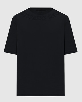 Stefano Ricci Black T-shirt with embroidery MNH6305430LUXT