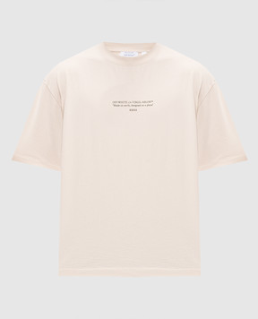 Off-White Beige T-shirt with logo print 44MAA120S26J007