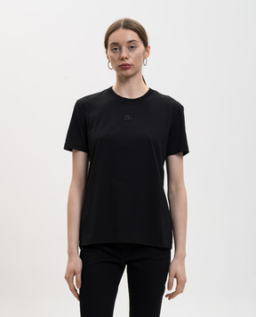 Dolce&Gabbana Black T-shirt with monogram logo F8V42ZGDDL7