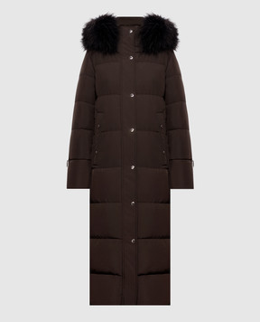 MooRER Brown elongated down jacket BREUIL BREUILFURSTP