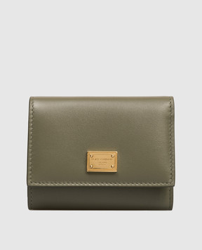 Dolce&Gabbana Khaki leather wallet with logo BI0770A9S25