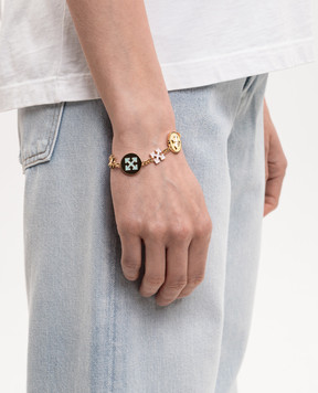 Off-White Gold Button Arrow Chain Bracelet OWOA133S26MET001