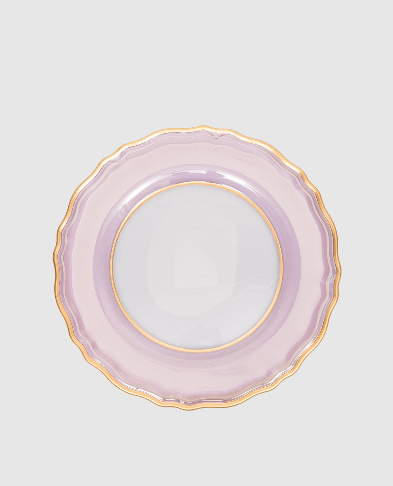 

Pink glass serving plate Griffe, Yellow