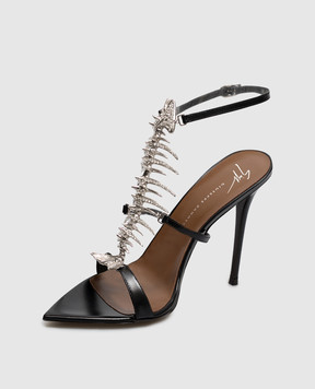 Giuseppe Zanotti Black leather SLIM sandals E600001