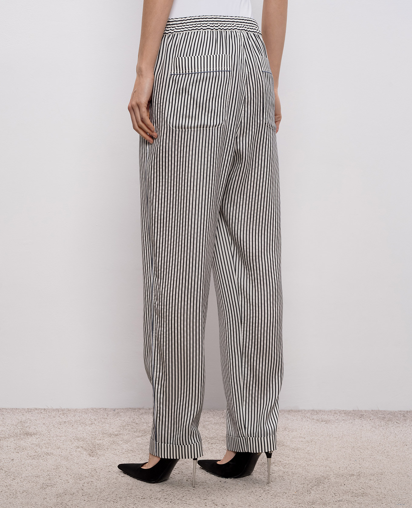 White striped silk pants Tom Ford 4