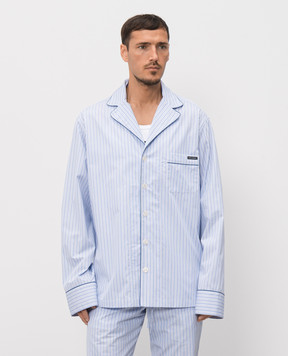 Dolce&Gabbana Blue striped pajama-style shirt G5OI9TFR510