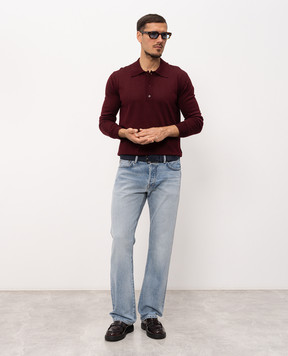Valentino Burgundy wool polo shirt 9V3KP04UBH9