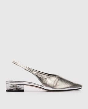 Aeyde Dua silver leather slingbacks FLGLVR25RO150SS25920