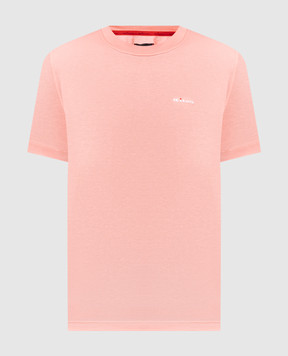 Kiton Pink T-shirt with embroidered logo UMK1274