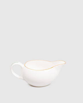 Geminiano Cozzi 1765 White porcelain sauceboat Striche Verdi e Oro LGCMI3639036