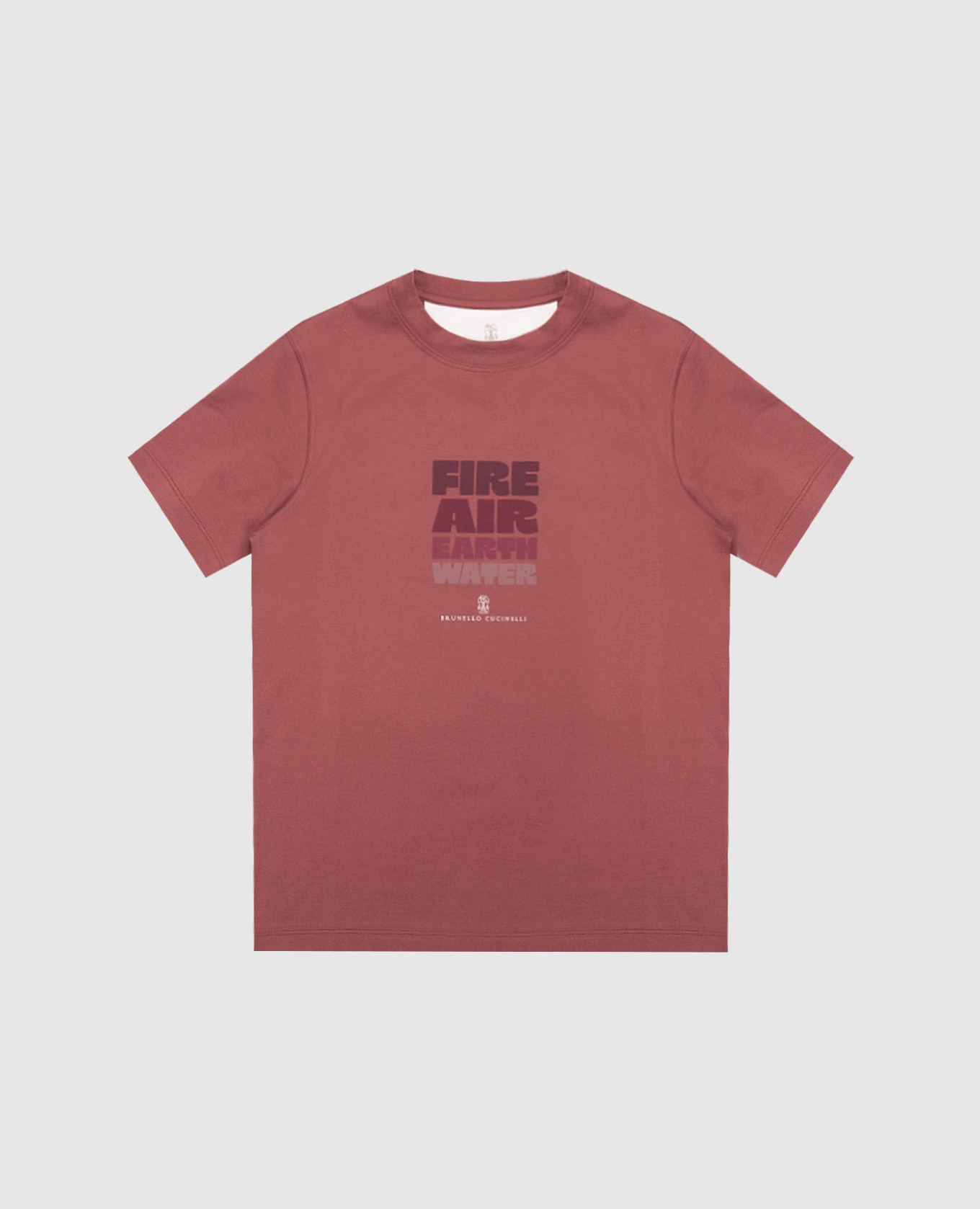

Children's burgundy T-shirt with branded print Brunello Cucinelli