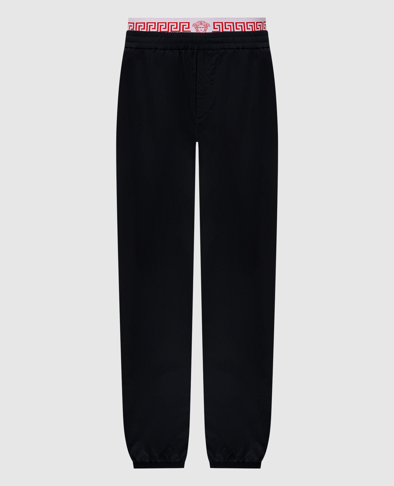 Black joggers with branded pattern