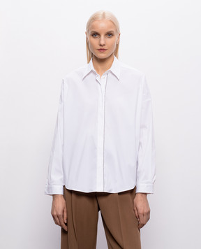 Brunello Cucinelli White shirt with a monil chain MP091MA636