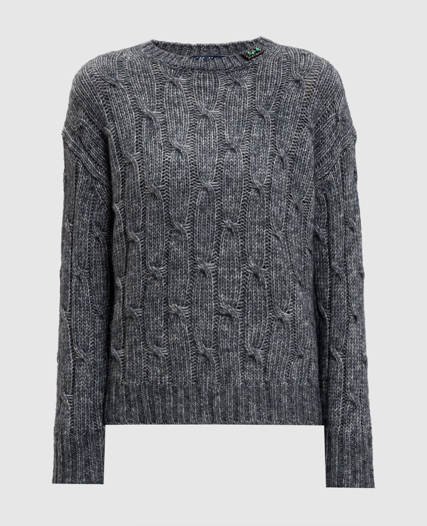 

Cabaret gray alpaca wool sweater with a pattern Max Mara, Grey