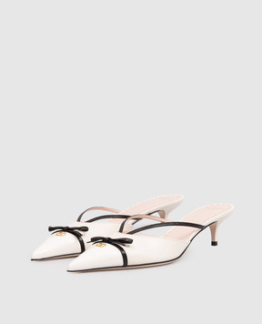 Valentino White leather mules with logo 8W2S0NP6DAL
