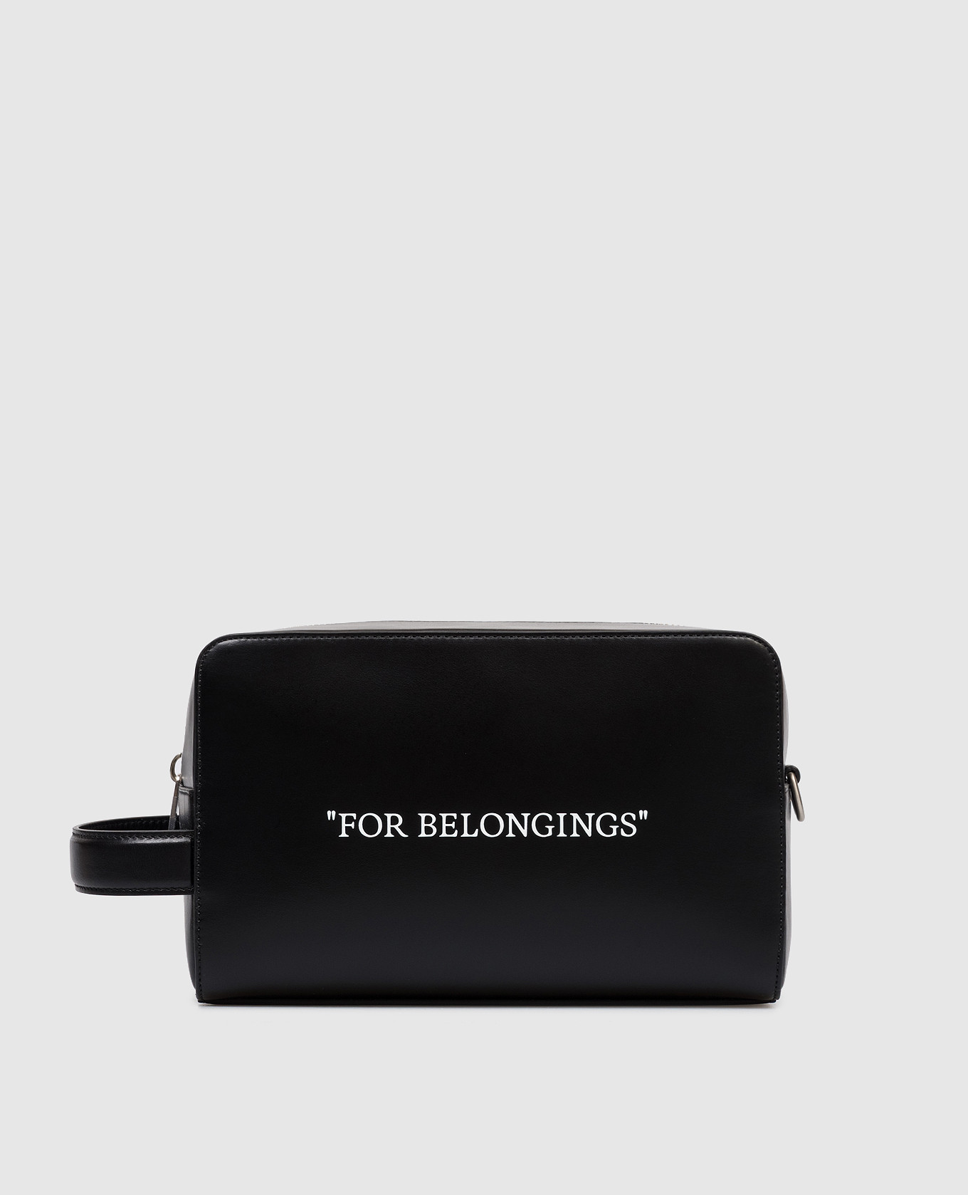 

Black leather toiletry bag with print Off-White
