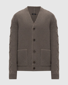 Stefano Ricci Gray cashmere cardigan K606423CS7F26309