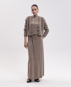 Max Mara OGGI beige cashmere midi skirt MXMOGGI