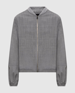 Fabiana Filippi Gray bomber jacket with wool GCD216F167M339
