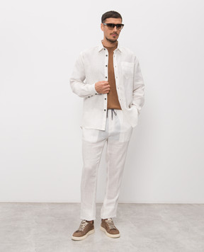 Cashmere&Whiskey Brown silk and linen T-shirt MU7632318520R