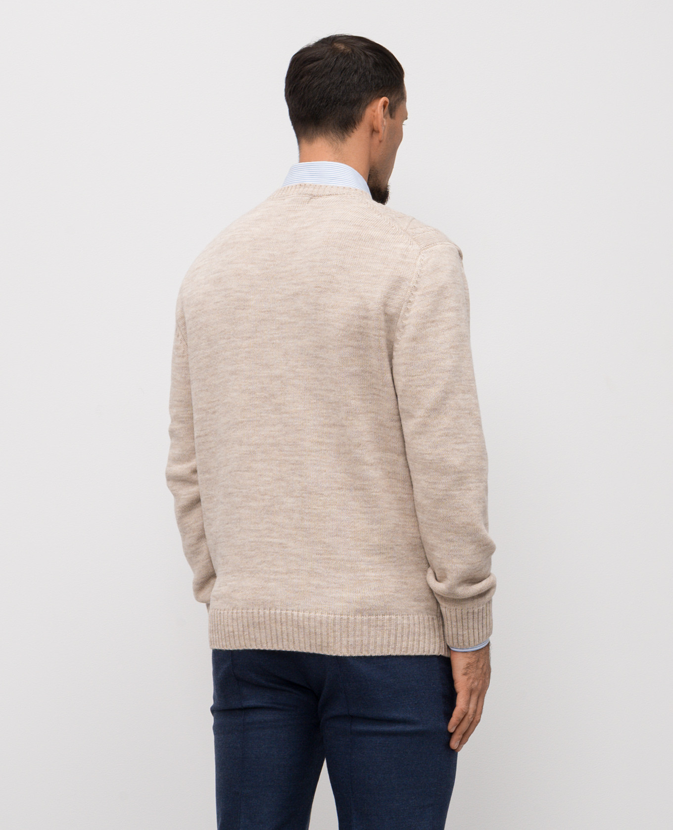 

Beige wool sweater with a pattern Florentino