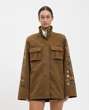 Off-White Khaki printed jacket 2EL013F25FAB001