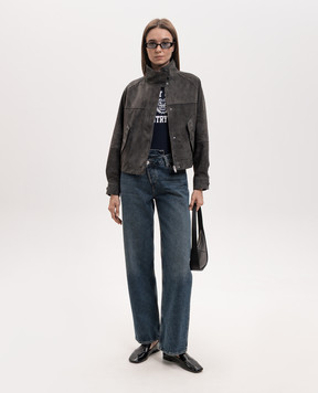 Babe Pay Pls Gray suede jacket 2616SUEDE