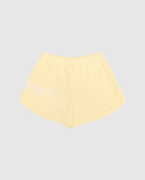 Palm Angels Children's yellow shorts with logo print PGCI005S26FLE002