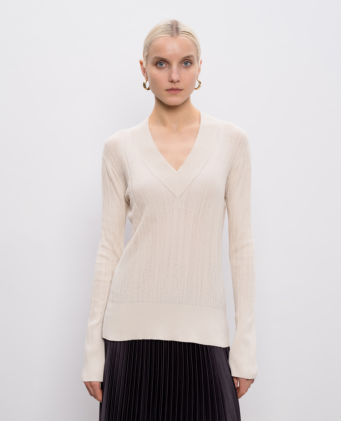Beige Jardin pullover with silk JOSEPH 3