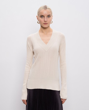 JOSEPH Beige Jardin pullover with silk JF009706
