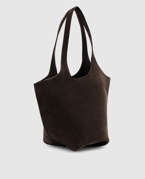 The Attico Brown suede bag with logo 260WAH00062LBT007AA