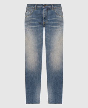 Dolce&Gabbana Blue slim jeans with a frayed effect GY07CDG8PO4