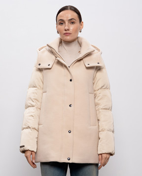 Peserico Beige down jacket with wool S240813195D