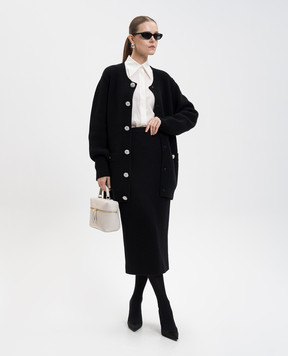 Dolce&Gabbana Black wool cardigan with crystals FXVCDZJDVF0