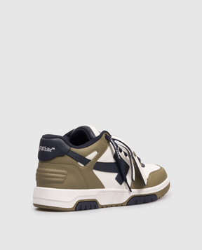 Off-White Out Of Office Khaki Leather Sneakers OMIA189S26LEA003