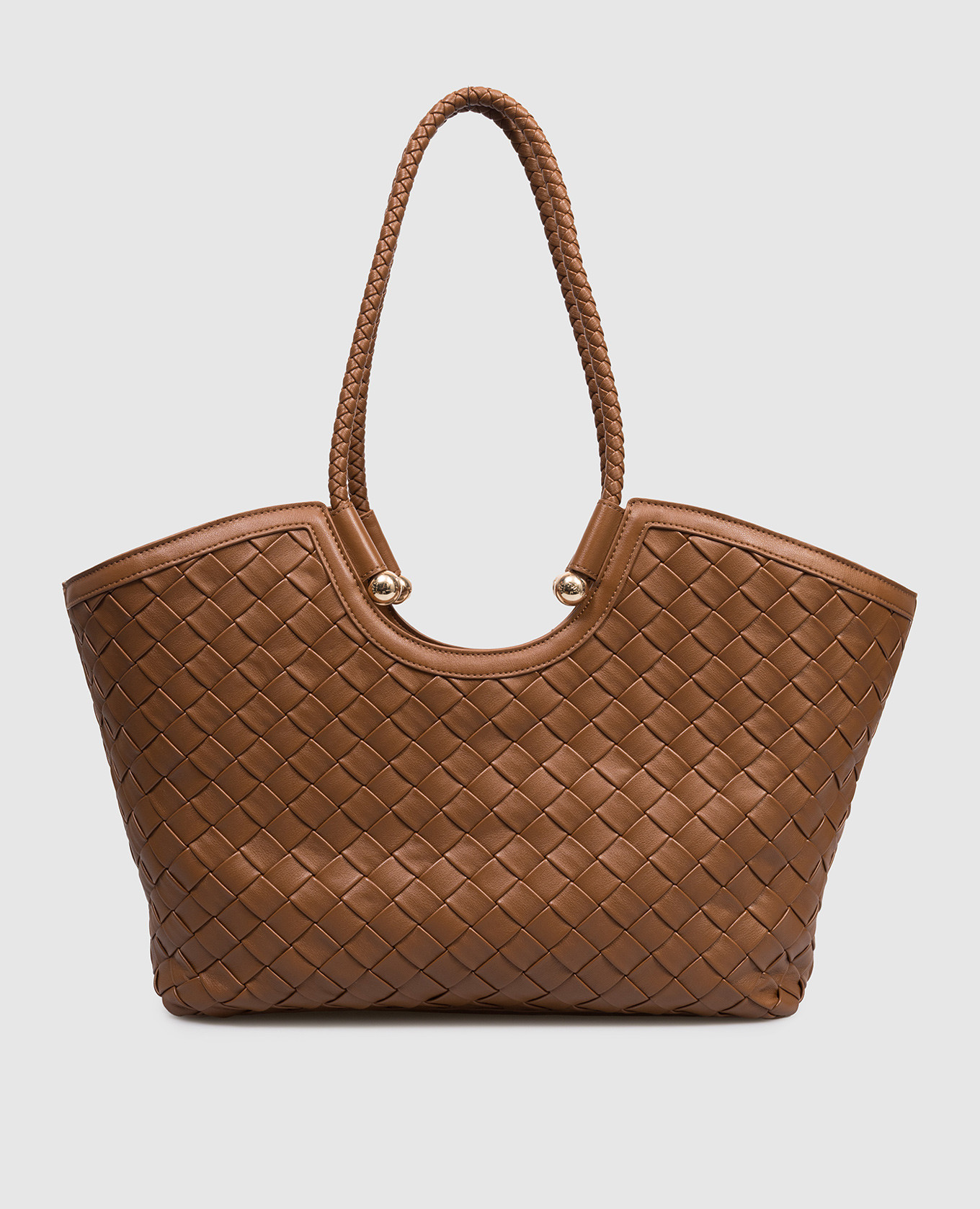 

Brown woven bag with logo Twinset