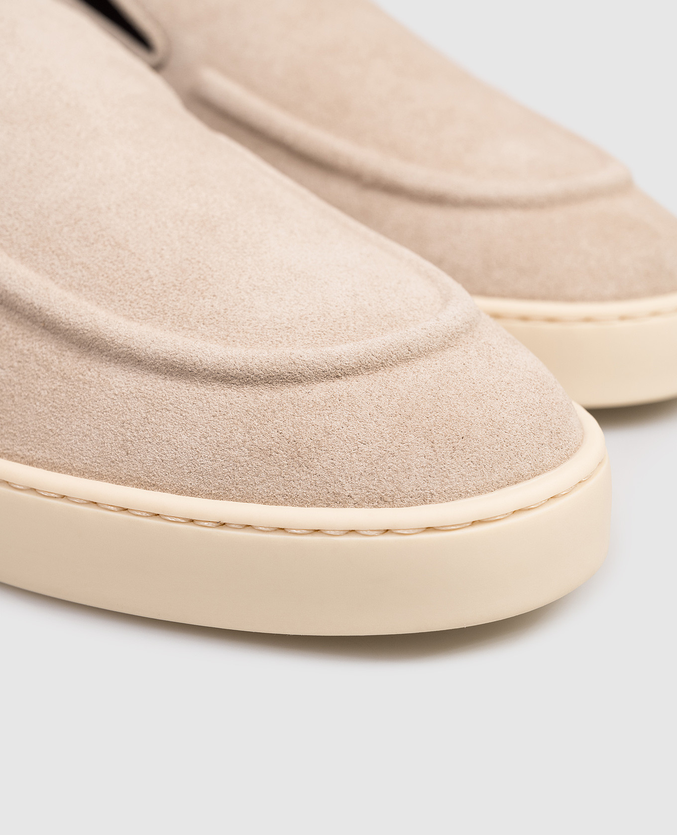 

Beige suede slip-ons Canali