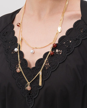 Twinset Gold-tone double-layer chain with pendants 261TO5020