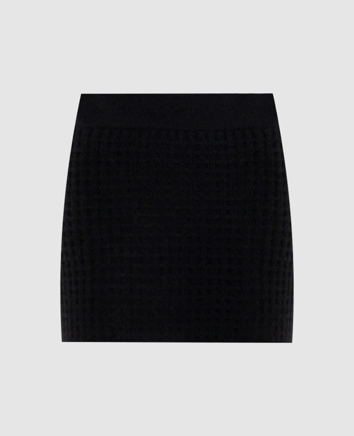 Black wool and cashmere mini skirt