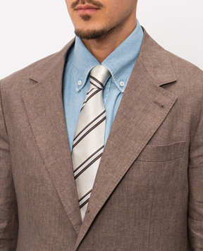 Brunello Cucinelli Gray silk tie MM8950018