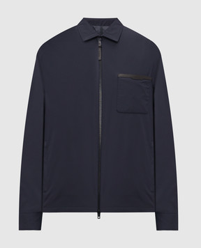 Moncler Blue down jacket with logo patch L10911G00014597Y3