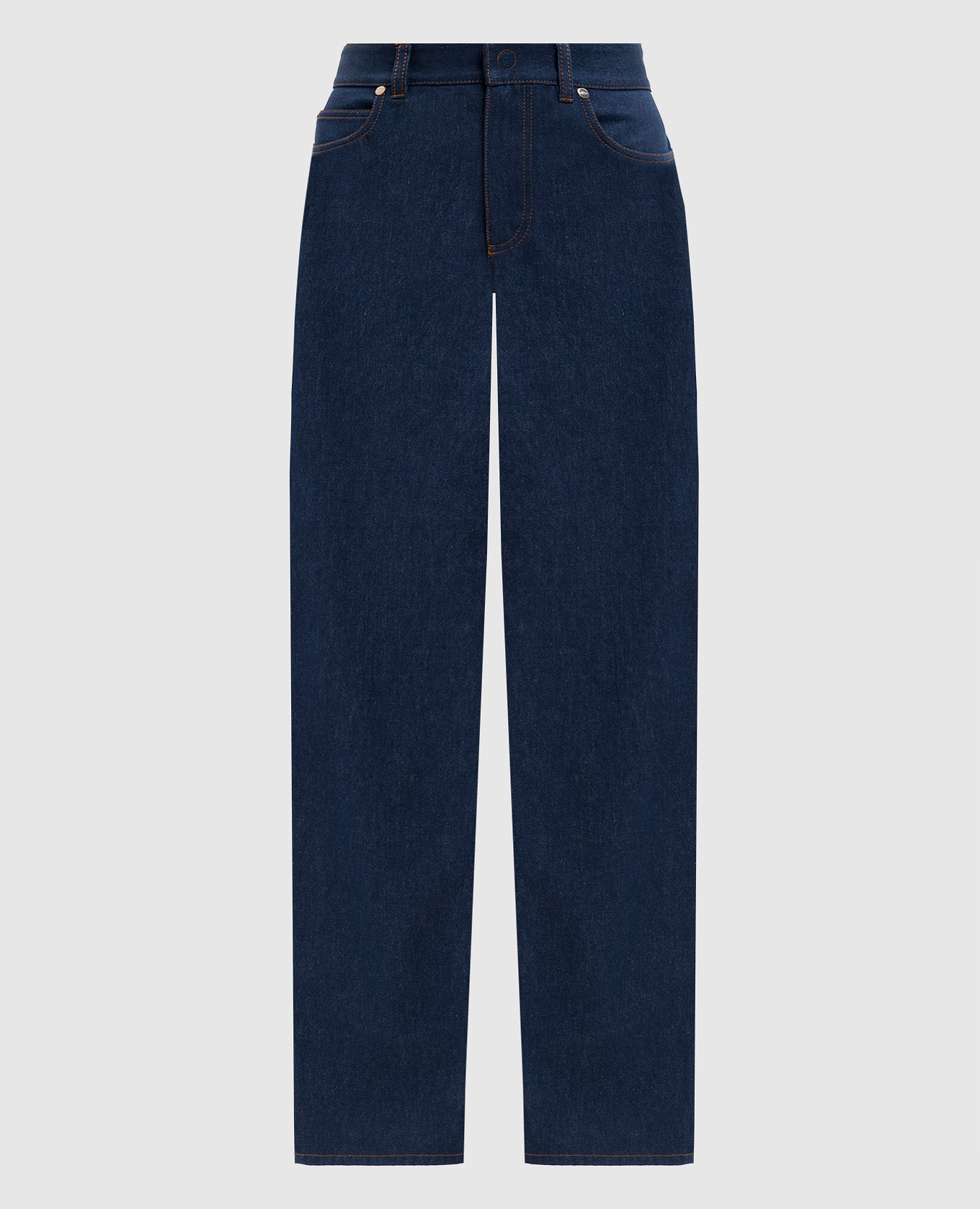 Blue jeans with logo patch Fendi
