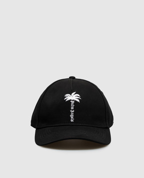 Palm Angels Black cap with logo embroidery PAWLB001FB010m
